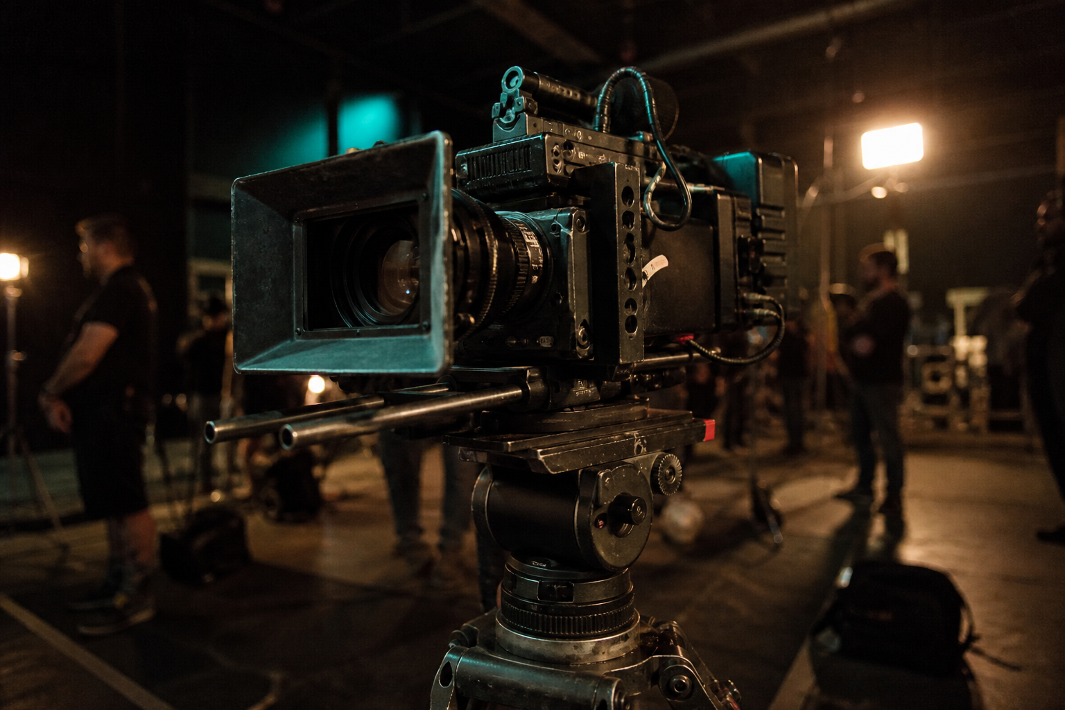 Cinema camera on a professional production stage