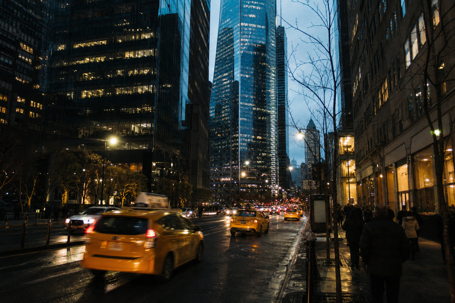 New York City at dusk