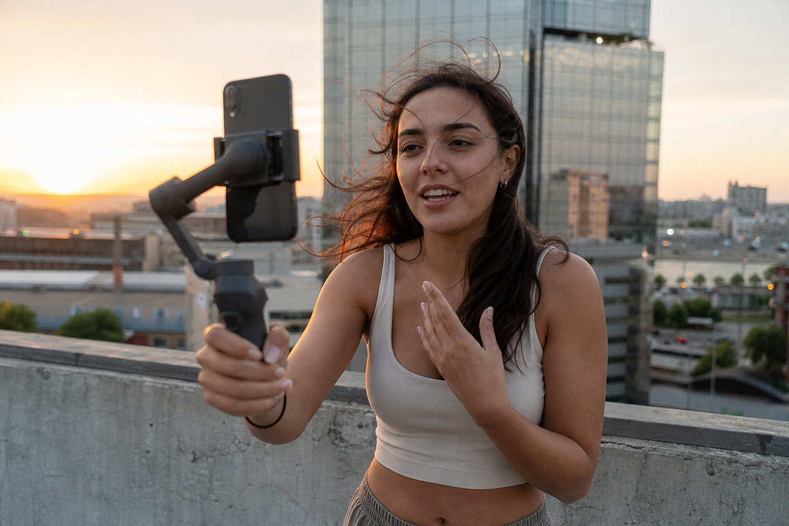 Creator filming vertical content