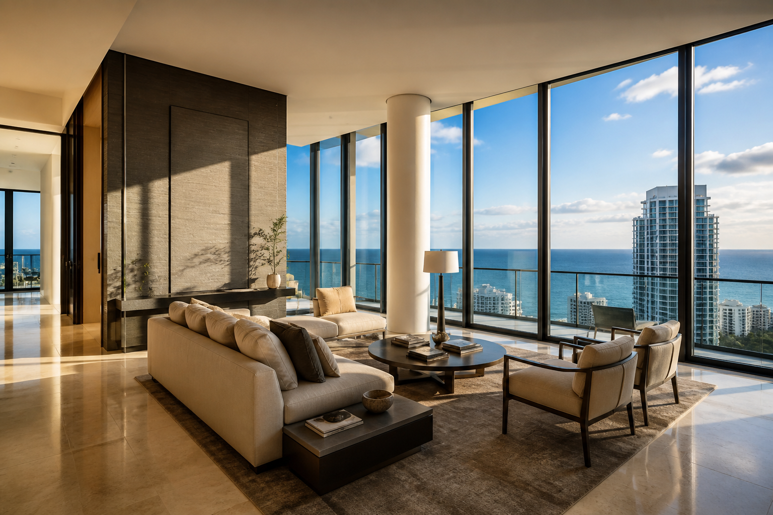 Luxury waterfront residence interior