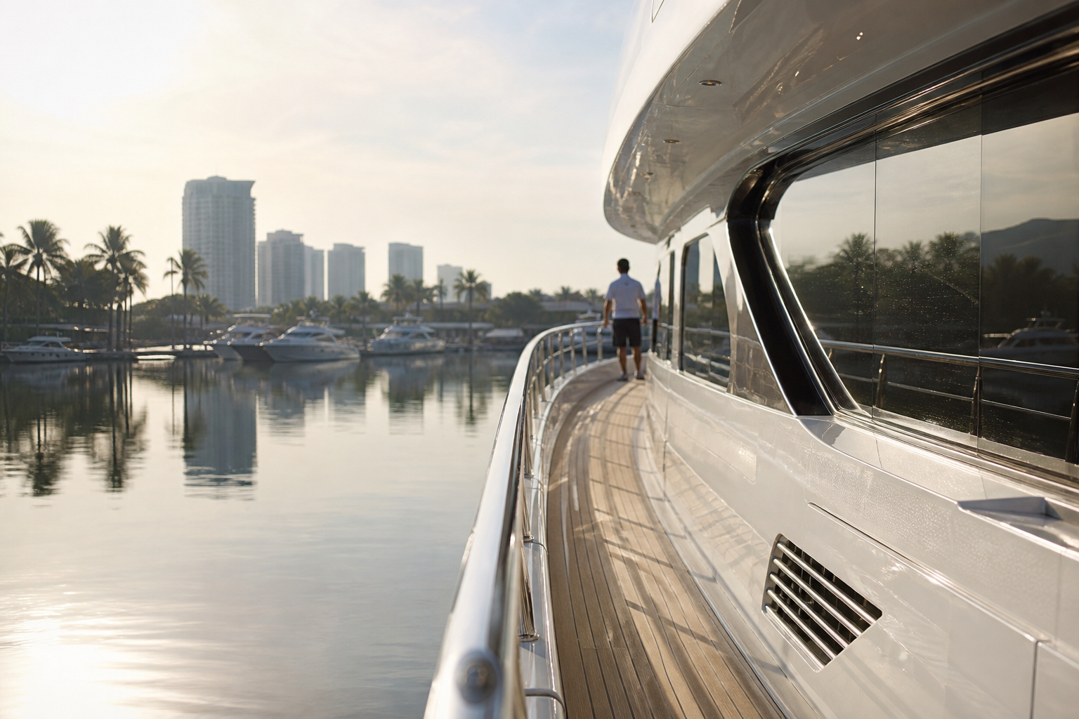 Superyacht at a South Florida marina